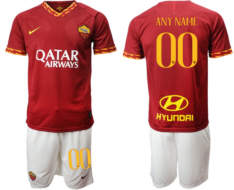 Men 2019-2020 club AS Roma home customized red Soccer Jerseys